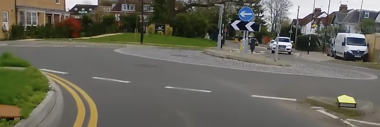 Single Broken White Lines on the Road