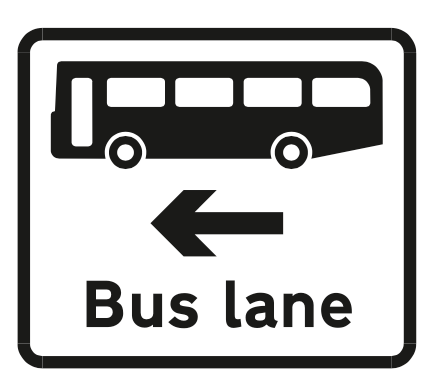 Bus Lane on Road at Junction Ahead
