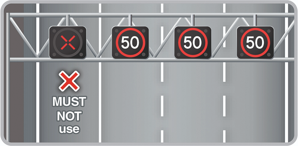NOT use the hard shoulder except in an emergency