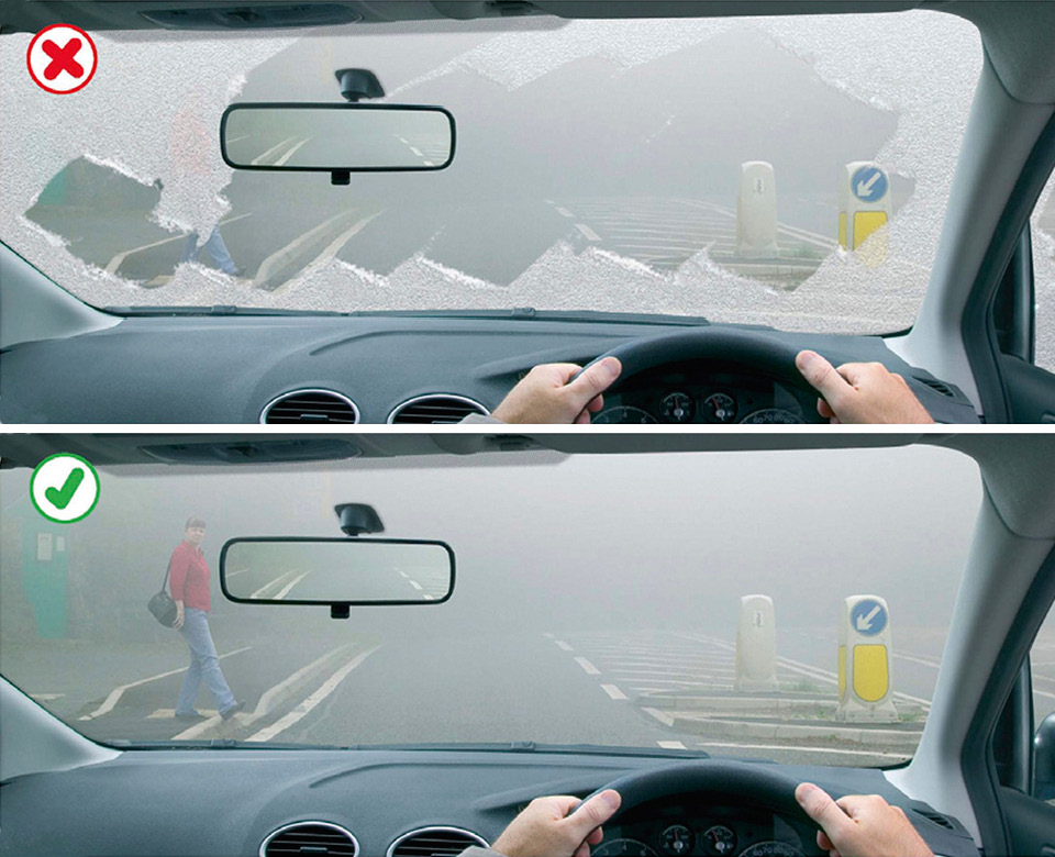 Make sure your windscreen is completely clear