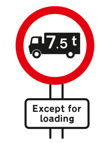 No Goods Vehicle Over Max Weight Shown