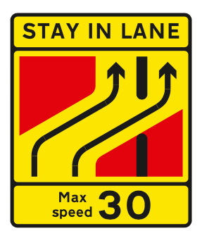 One lane crossover at contraflow road works